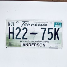 2013 United States Tennessee Anderson County Passenger License Plate H22 75K - $18.80