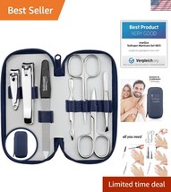 7-Piece Solingen Manicure Set in Genuine Leather - Travel Nail Care Esse... - $1,120.91 MXN