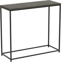 31-Inch Safdie And Co. Table In Dark Grey Wood And Black Metal. - £40.67 GBP
