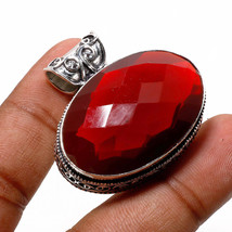 Mozambique Garnet Vintage Style Gemstone Handmade Pendant Jewelry 1.40&quot; SA 2070 - £6.17 GBP