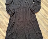 Knox Rose A-Line Black Wrap Dress Large Target Pockets Ruffle Flowy Boho... - $11.64