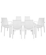 LeisureMod Kent Mid-Century Modern Weave Design 7-Piece Outdoor Dining S... - $20,636.88 MXN