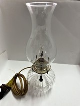 Lamplight Farms Clear Glass Hurricane Lamp Converted Electric USA - £20.02 GBP