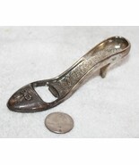 Vintage Novelty High Heel Shoe Silver Plate Bottle Opener ~ 1.25&quot;w x 1.5... - $122.04 CAD