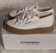 Superga 2730 White Rope Espadrille Platform Sneakers Women Sz 6 Canvas NIB - £38.66 GBP