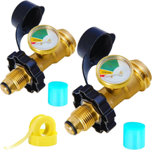 2 Pack POL Propane Tank Adapter with Gauge Converts POL LP Tank Service Valve to - £34.64 GBP