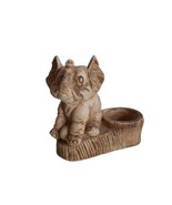 Vintage Carved Elephant Trinket Dish Candle holder Planter Anthropomorphic - $11.99