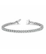 4 CT Rundschliff Künstlicher Diamant Tennis Armband 14K Weiß Vergoldet S... - €116,12 EUR