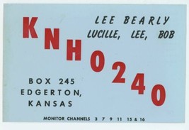 Citizens Band Radio QSL Card KNH-0240 From Edgerton Kansas Postcard - £10.96 GBP