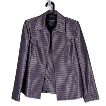 Kasper Blazer Jacket Tank Set 6 Women Purple Silver Striped Career Metallic - $35.50