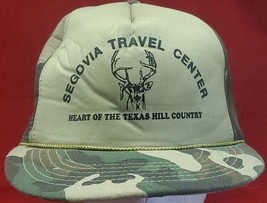 Vintage Segovia Travel Center Camouflage Foam Snapback Hunting Hat Cap - £15.67 GBP