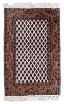 Handmade vintage Indian Seraband rug 1.8&#39; x 2.9&#39; (56cm x 89cm) 1970s - £328.55 GBP
