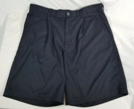 Men&#39;s Nike Fit Dry Pleated Golf Shorts Size 35 Black Athletic Shorts - £12.38 GBP