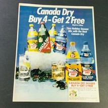 VTG Retro 1984 Canada Dry Tonic Water &amp; Club Soba Sparkling Water Ad Coupon - $18.95