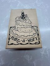 Make A Wish New  Wood Craft Stamp California Rubber Stamp Co 3x4.25 - $18.27 MXN