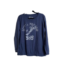 Disney Women&#39;s Size XL Little Mermaid 1989 Blue Pullover Sweatshirt Long... - $17.56