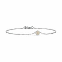 Angara Natural 4mm Opal Chain Bracelet in 14K White Gold for Women - $318.89