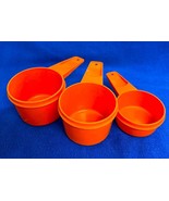 Set of 3 Tupperware Orange Measure Cups 1/3 2/3 &amp; 3/4 USA Replacements - $131.52 MXN