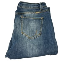 INC Denim Straight Leg Distressed Jeans Medium Wash Comfort Stretch 14 - £15.17 GBP