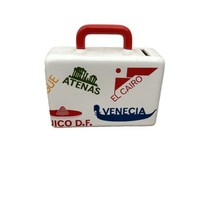 VTG Waechtersbach Spain Colorful Suitcase Ceramic Coin Bank Souvenir No Key - $25.00