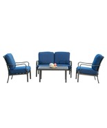 Patio Conversation Set: Metal Dining Set w/ Cushions - $12,459.38 MXN