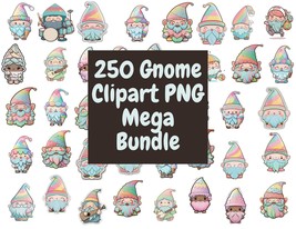 Gnome Clipart PNG Mega Bundle, Cute Garden Gnomes Clipart PNG, Garden Gn... - £1.59 GBP