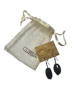 Curia Semi Precious Stone Black Dangle Hook Earrings Jewelry - $13.87