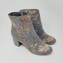 Zigi Soho Nydia Womens Size 6 Ankle Boots Gray Cherry Blossom Design - $33.87