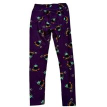 LuLaRoe Cauldron &amp; Pumpkins Women's Halloween Purple Leggings - $17.28