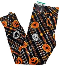 NOBO, Junior Orange Plaid pumpkin high rise leggings Sueded Ankle halloween XL - £9.48 GBP