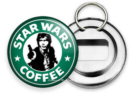 Star Wars Han Solo Starbucks Coffee Funny Beer Soda Bottle Opener Key Ring Gift - £13.02 GBP