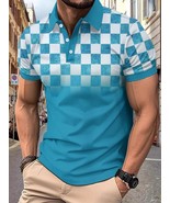 Men&#39;s Full Size Collared Checkered Short Sleeve Polo Plus Size - €27,90 EUR