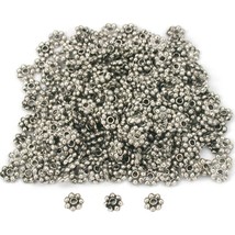 Bali Spacer Daisy Beads Antique Silver Plated 4mm 148Pcs Approx. - £5.70 GBP