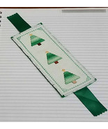 Christmas Tree Book Mark Counted Cross Stitch Journal Marker Homemade - $19.00
