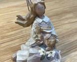 Beautiful Angel with Tin Wings Rabbit Bunny Figurine Knick Knack KG JD - £19.73 GBP