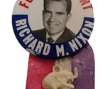 I&#39;m For Nixon Campaign Pinback Button 1.75&quot; w Ribbon &amp; Elephant Charm - $10.84