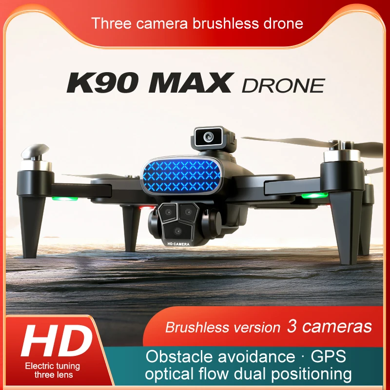 New K9Max Mini Drone 4K Professinal Three Cameras Wide Angle Optical Fl - £83.11 GBP+