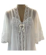 Ilese Stevens Bridal Lace Peignoir Long Gown &amp; Robe Vintage Nylon Linger... - €53,62 EUR