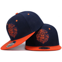 High quality lion face embroidery snapback cap cool king hip hop hat for boys - £9.47 GBP