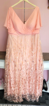 Women&#39;s Dress 14 Peach A-line Gold Embroidery Lace Evening Formal Gown F... - $1,008.52 MXN