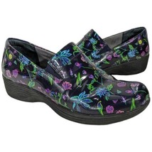 Work Wonders Dansko Womens Clogs 8.5 Black Pink Flowers Slip On Comfort Shoes - £39.96 GBP