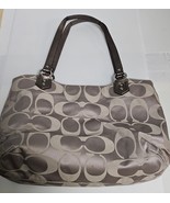 Coach Campbell Sateen Signature L Tote F25294 Mahogany Shoulder Bag Purse  - €29,62 EUR
