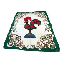 Rooster Kitchen Hand Towel Portugal with Colorful Chicken Folk Art 18X21... - $28.04