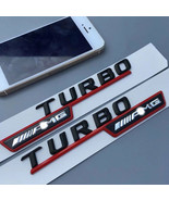 For Mercedes Black and red Turbo AMG Side Vent Badges Letters Stickers 2... - £11.35 GBP