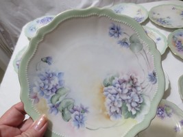 14 Pc Antique Austria Hand Painted Floral dessert Plates Bowls set O&amp;EG signed - £124.66 GBP