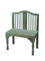Antiqued Blue Solid Wood Bench - $16,944.42 MXN