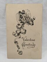 1900s Valentine Greetings Lady With Ribbon And Hearts Bergman Quality Po... - €21,21 EUR