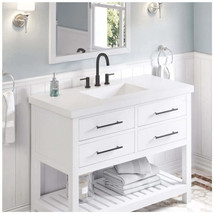 49&quot; Lavante Cultured Marble Vessel Vanity Top w/Rectangular Bowl-TOPR49LA, White - $679.59