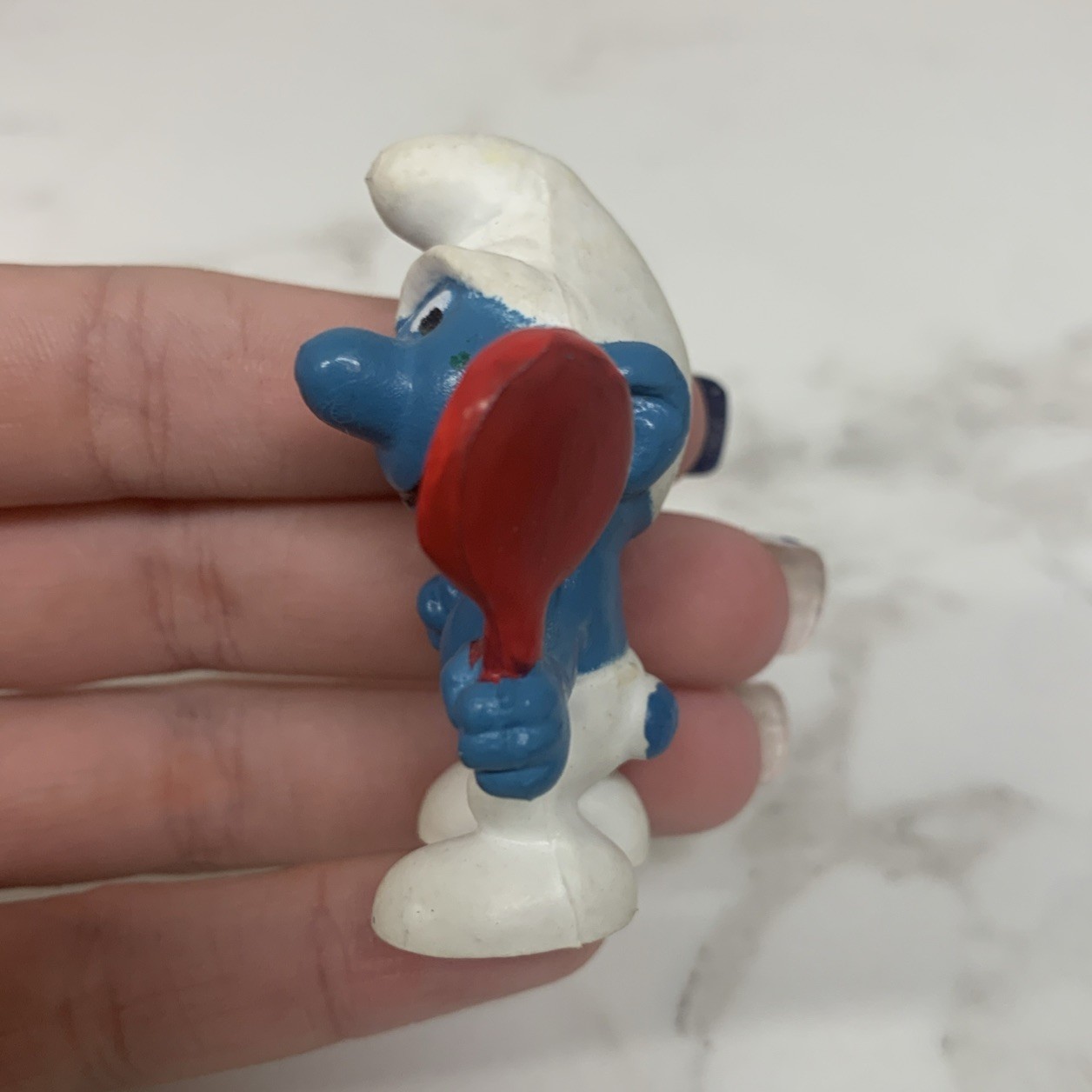 Smurfs Vanity Smurf with Mirror Peyo PVC Figure 1972 vintage Item image 3