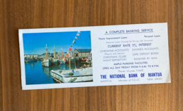 Boat Dock The National Bank Of Mantua New Jersey Ink Blotter Art Advertising - £15.69 GBP